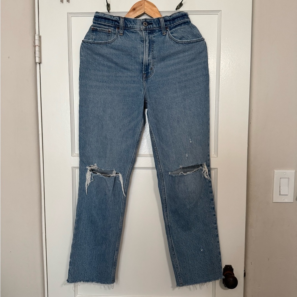 Abercrombie and Fitch 90’s Straight Ultra High Rise Blue Denim Jeans - Size 27